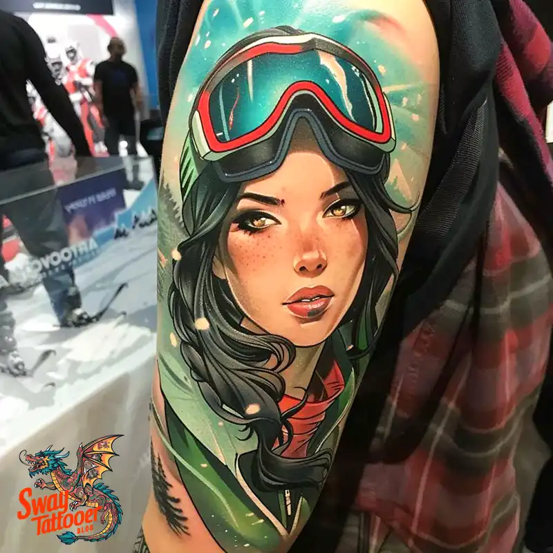 Ski Tattoo Design