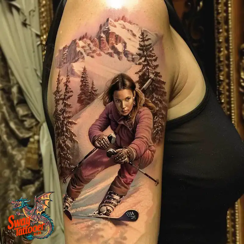 Ski Tattoo Design