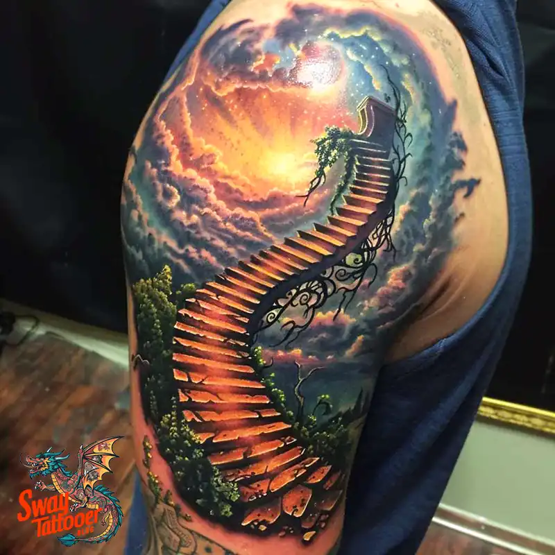 100 Stairway to Heaven Tattoo Ideas, Design and Meaning 93 stairway to heaven1