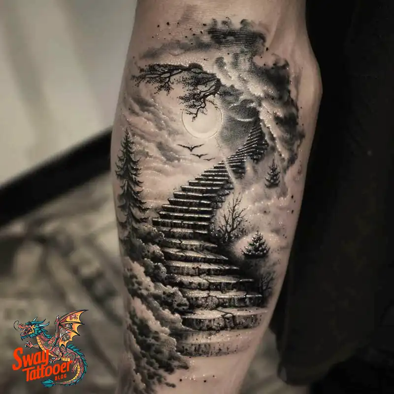 100 Stairway to Heaven Tattoo Ideas, Design and Meaning 67 Stairway to Heaven Tattoo