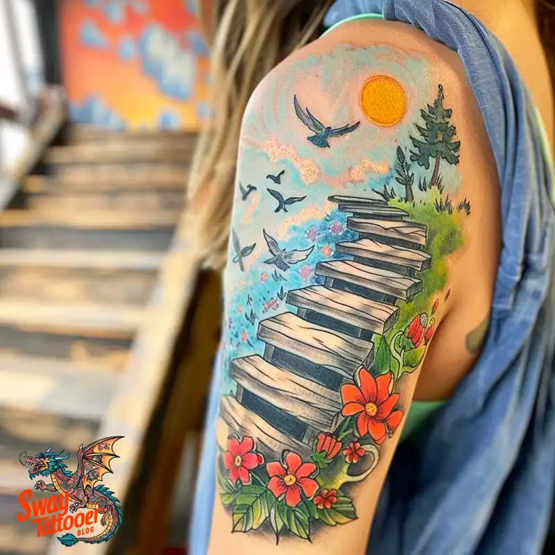 100 Stairway to Heaven Tattoo Ideas, Design and Meaning 61 Stairway to Heaven Tattoo