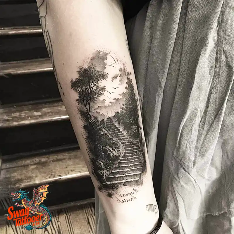 100 Stairway to Heaven Tattoo Ideas, Design and Meaning 23 Stairway to Heaven Tattoo Ideas