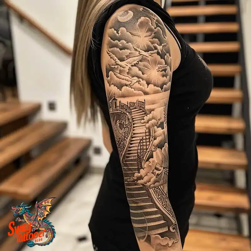 100 Stairway to Heaven Tattoo Ideas, Design and Meaning 16 Stairway to Heaven Tattoo Ideas