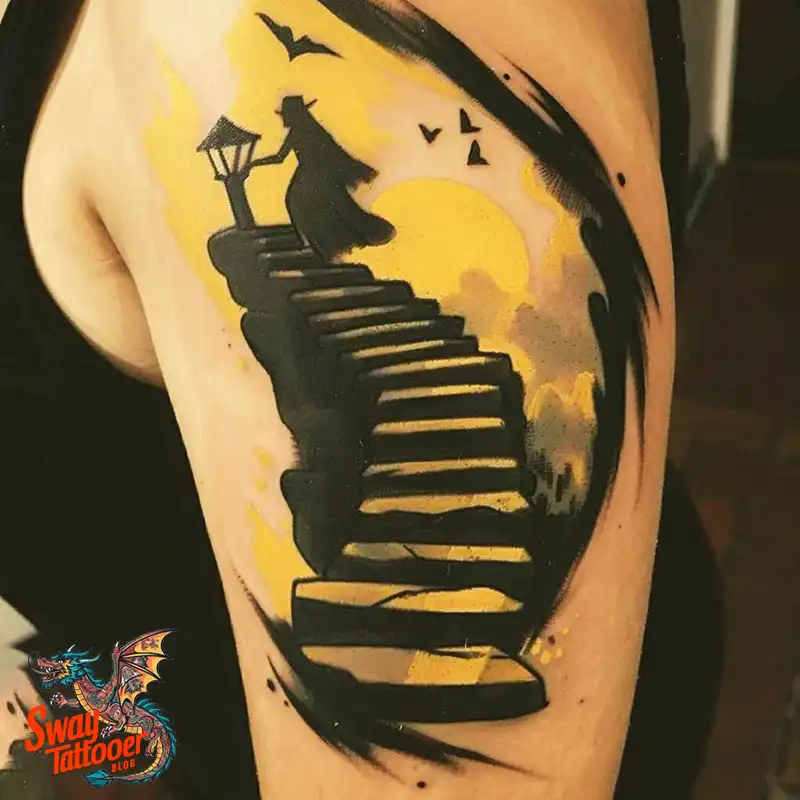 100 Stairway to Heaven Tattoo Ideas, Design and Meaning 13 Stairway to Heaven Tattoo Ideas