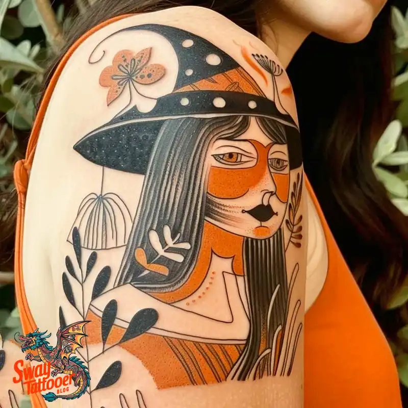 Witch Tattoo Design