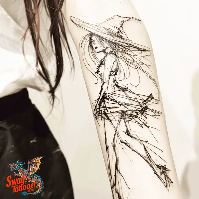 Witch Tattoo Design